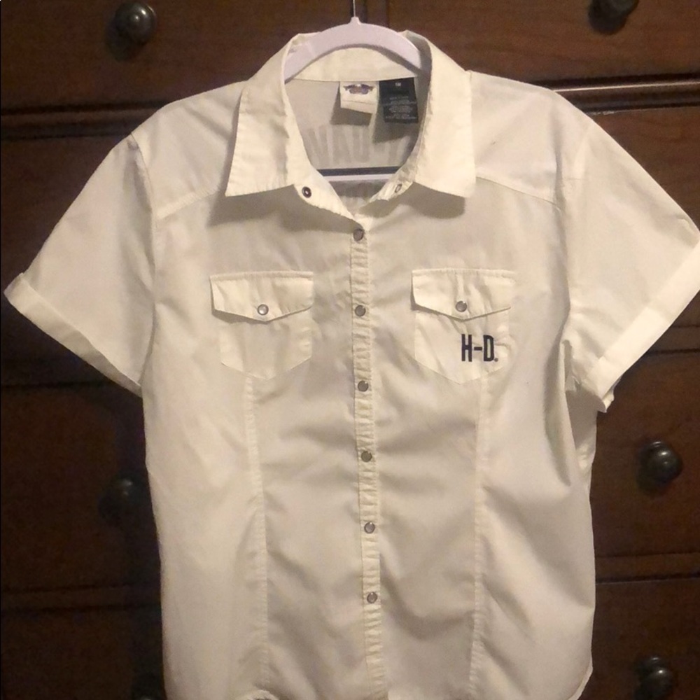 Snap up shirt by Harley Davidson.